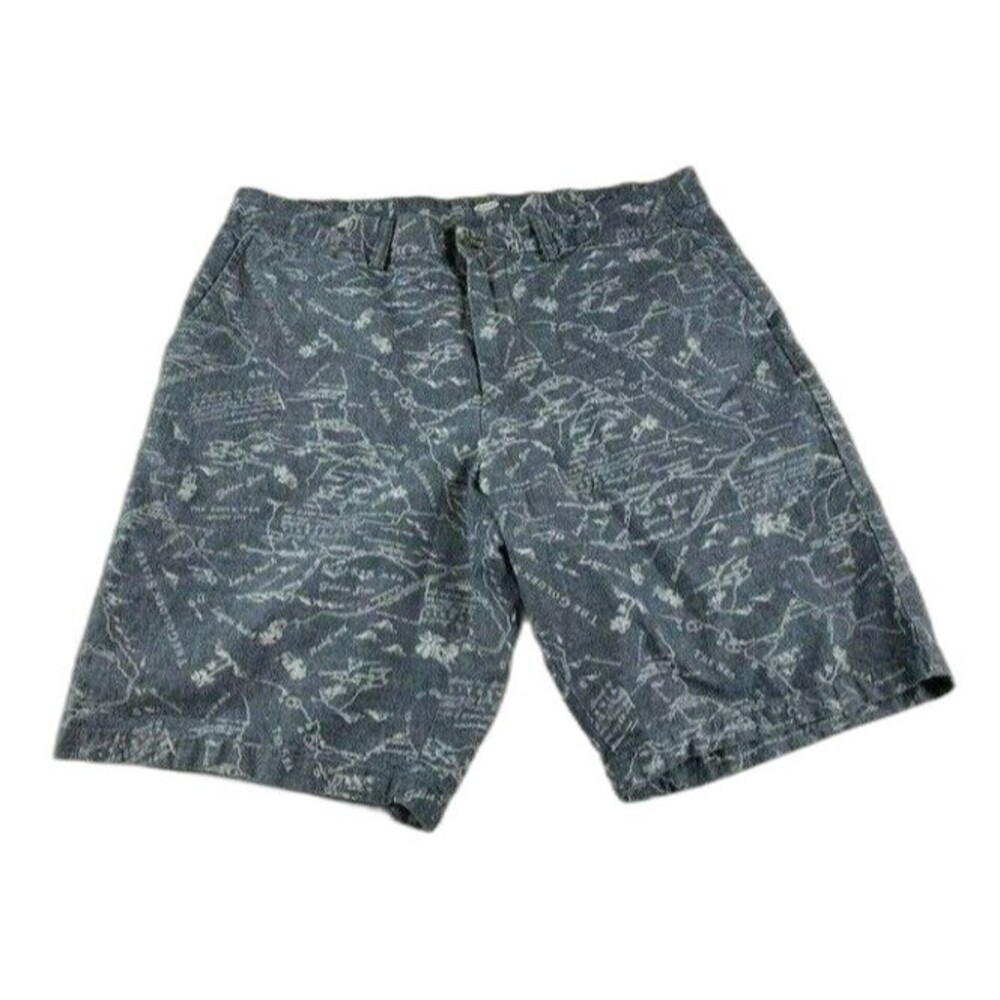 Old Navy Slim Mens Shorts Size 36 Chambray Print Blue Cotton